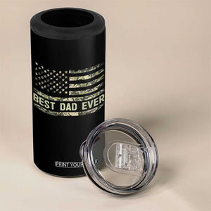 Best Dad Ever 4 in 1 Can Cooler Tumbler Military Dad American Flag Camo