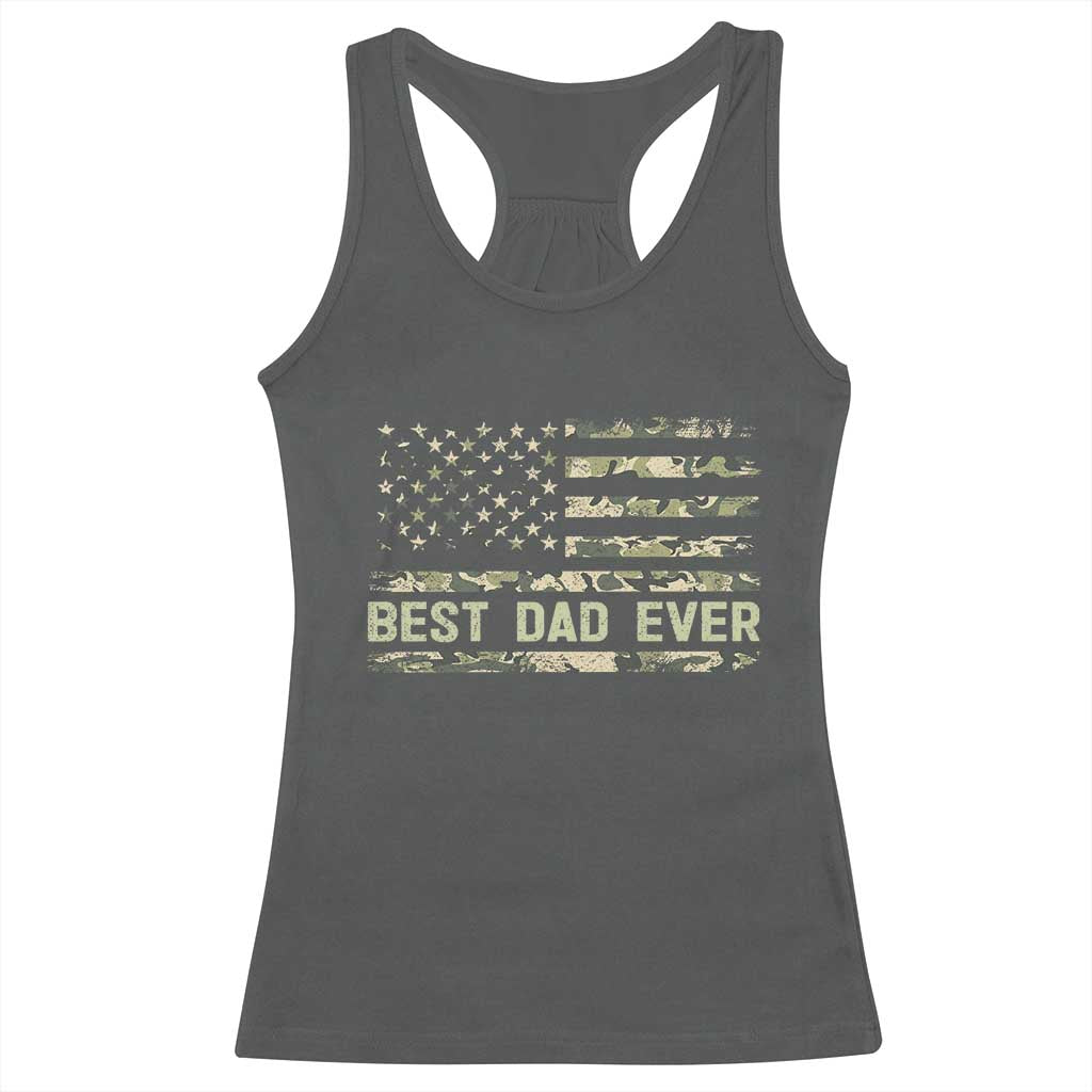 Best Dad Ever Racerback Tank Top Military Dad American Flag Camo
