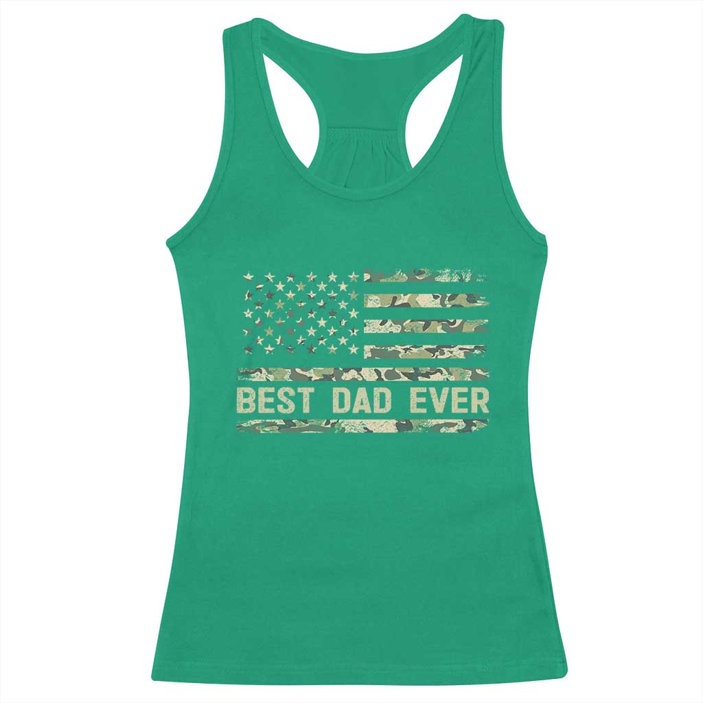 Best Dad Ever Racerback Tank Top Military Dad American Flag Camo