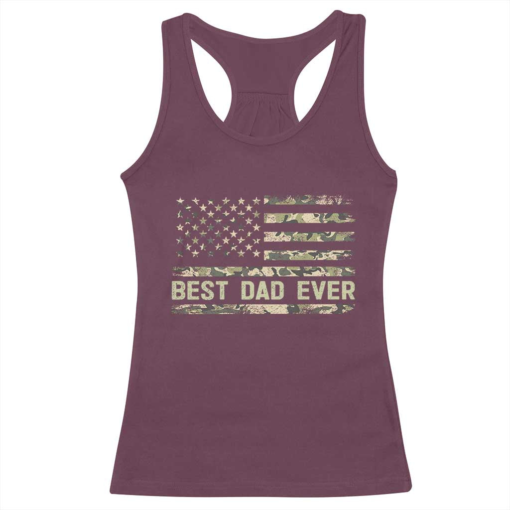Best Dad Ever Racerback Tank Top Military Dad American Flag Camo