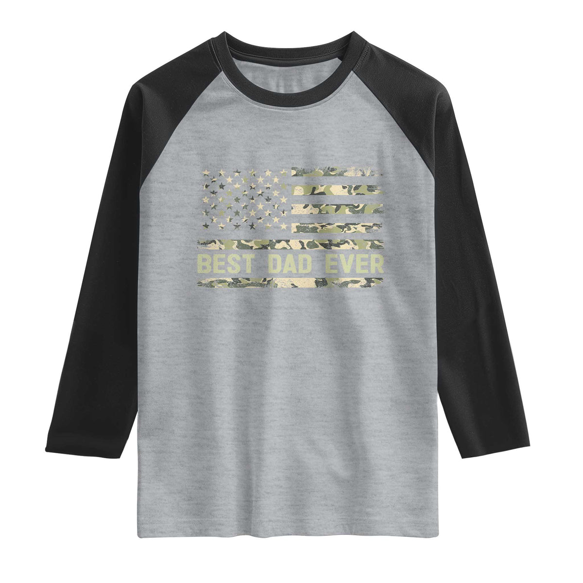 Best Dad Ever Raglan Shirt Military Dad American Flag Camo