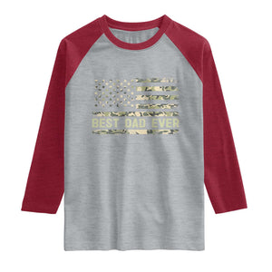 Best Dad Ever Raglan Shirt Military Dad American Flag Camo