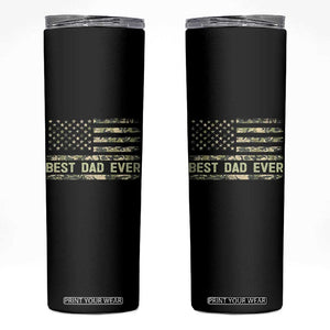 Best Dad Ever Skinny Tumbler Military Dad American Flag Camo