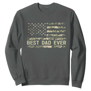 Best Dad Ever Sweatshirt Military Dad American Flag Camo