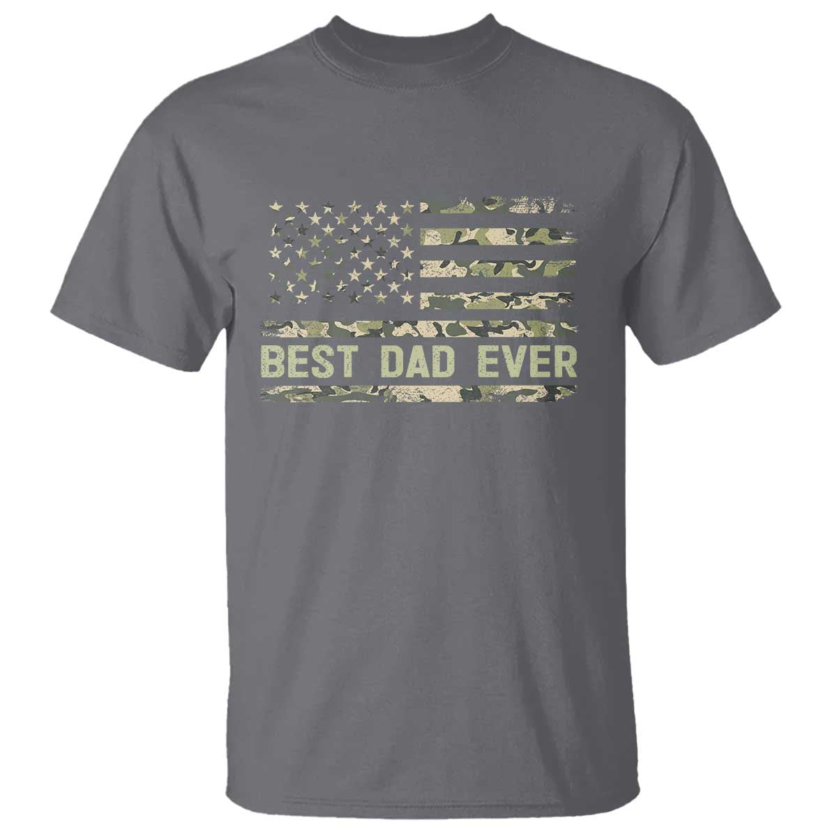 Best Dad Ever T Shirt Military Dad American Flag Camo