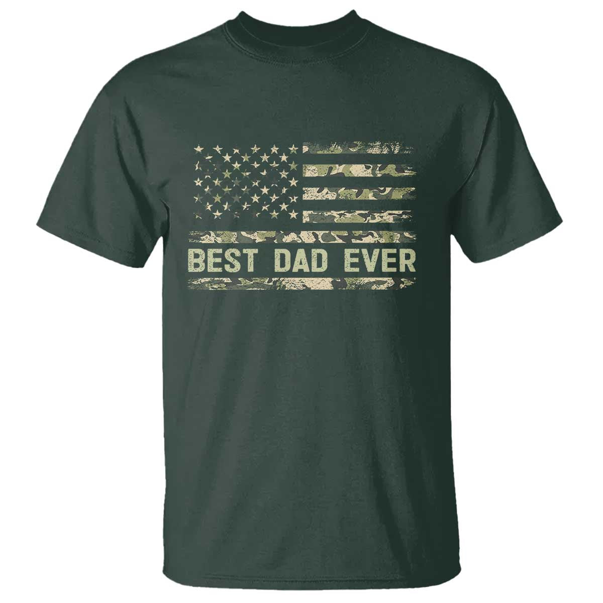Best Dad Ever T Shirt Military Dad American Flag Camo