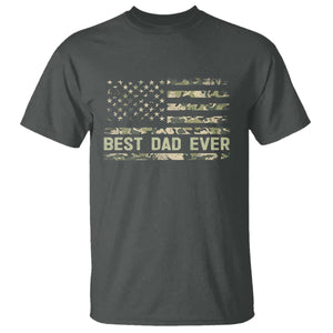 Best Dad Ever T Shirt Military Dad American Flag Camo