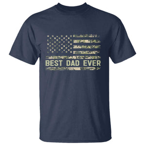 Best Dad Ever T Shirt Military Dad American Flag Camo