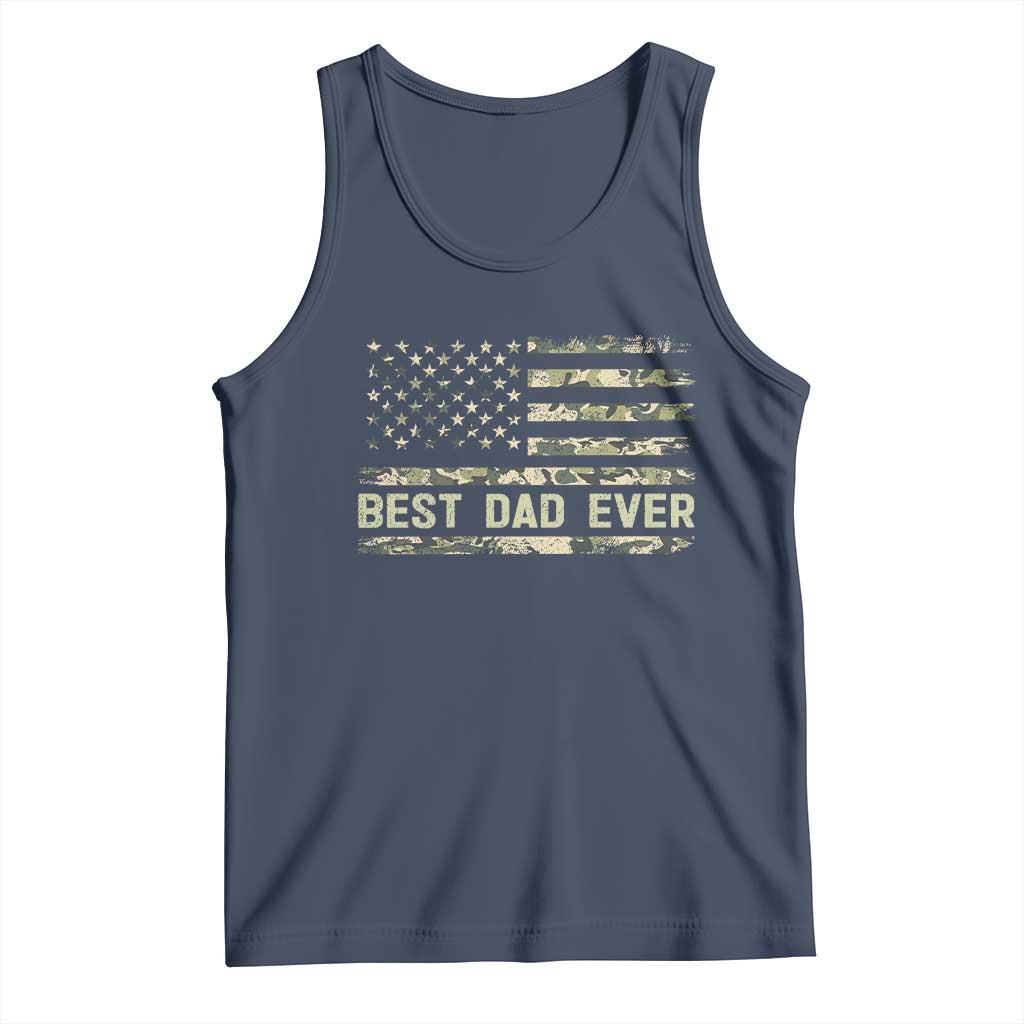 Best Dad Ever Tank Top Military Dad American Flag Camo