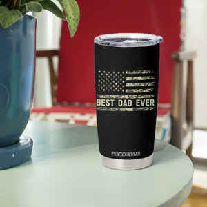 Best Dad Ever Tumbler Cup Military Dad American Flag Camo