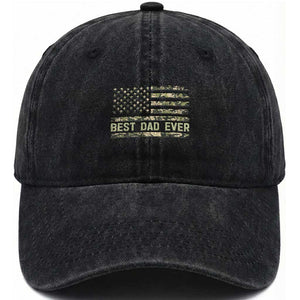 Best Dad Ever Washed Cotton Baseball Cap Military Dad American Flag Camo
