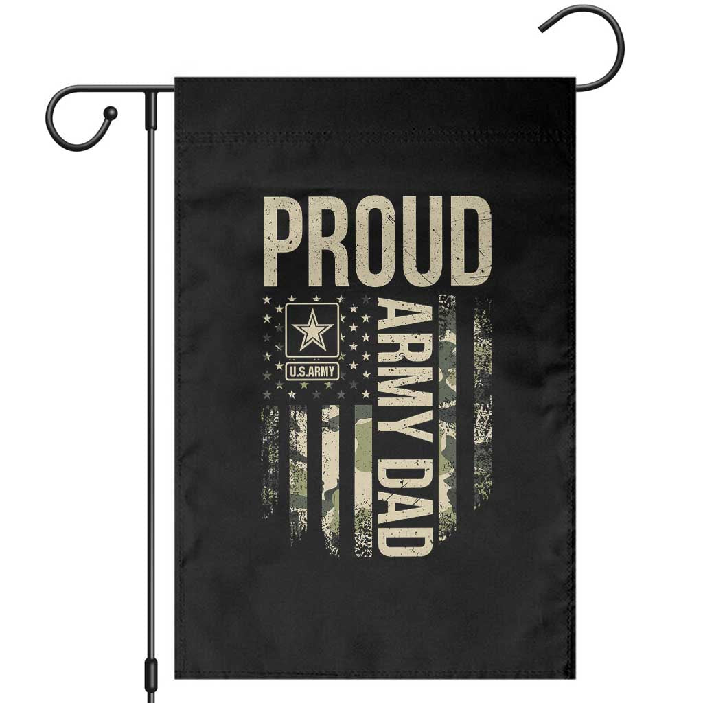 Proud Army Dad Camo American Flag Veteran Gift Garden Flag