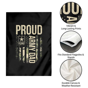 Proud Army Dad Camo American Flag Veteran Gift Garden Flag
