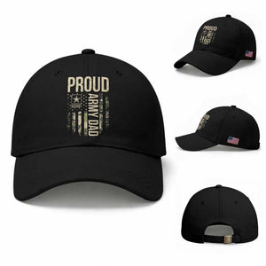 Proud Army Dad Camo American Flag Veteran Gift Baseball Cap