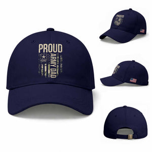 Proud Army Dad Camo American Flag Veteran Gift Baseball Cap