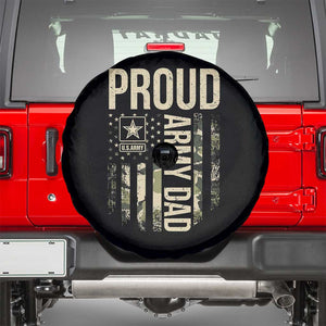 Proud Army Dad Camo American Flag Veteran Gift Spare Tire Cover