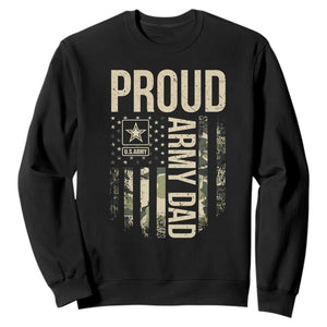 Proud Army Dad Camo American Flag Veteran Gift Sweatshirt