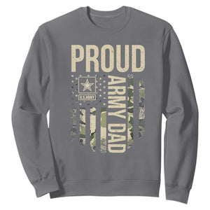 Proud Army Dad Camo American Flag Veteran Gift Sweatshirt
