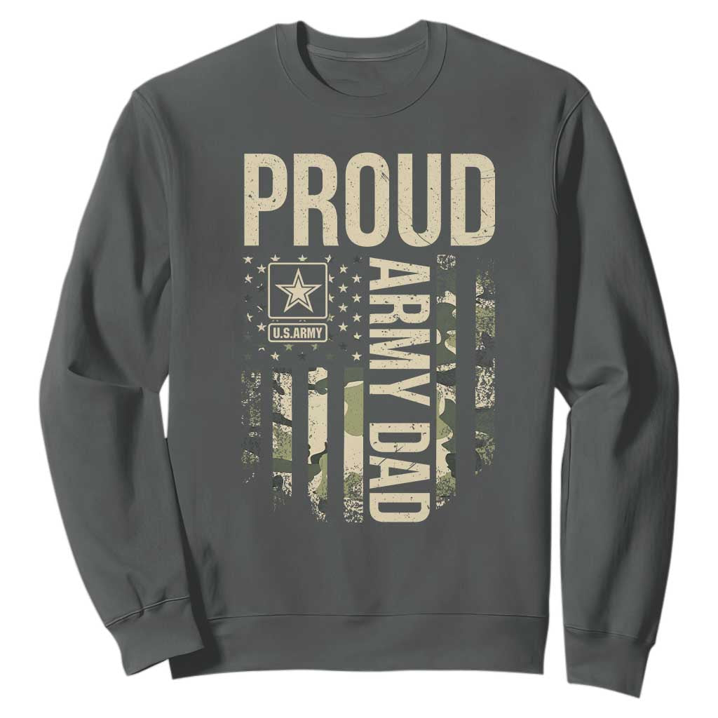 Proud Army Dad Camo American Flag Veteran Gift Sweatshirt