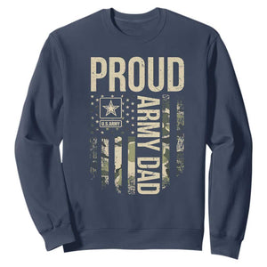 Proud Army Dad Camo American Flag Veteran Gift Sweatshirt