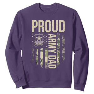 Proud Army Dad Camo American Flag Veteran Gift Sweatshirt