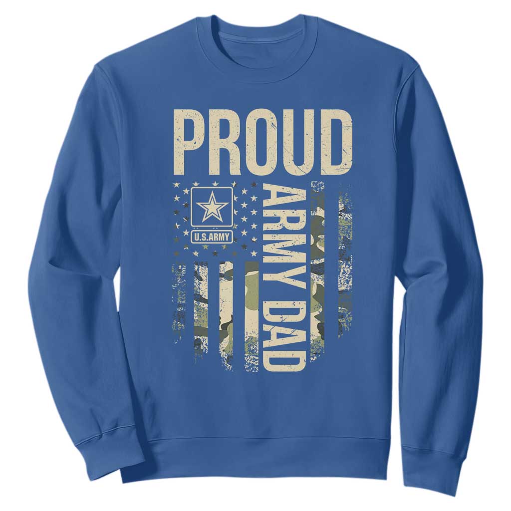 Proud Army Dad Camo American Flag Veteran Gift Sweatshirt