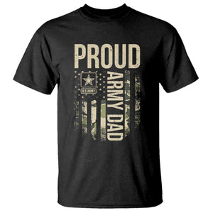 Proud Army Dad Camo American Flag Veteran Gift T Shirt