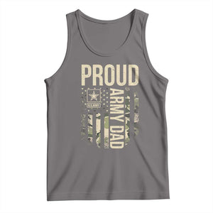 Proud Army Dad Camo American Flag Veteran Gift Tank Top