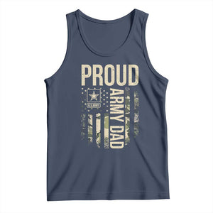 Proud Army Dad Camo American Flag Veteran Gift Tank Top