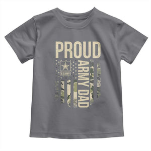 Proud Army Dad Camo American Flag Veteran Gift Toddler T Shirt