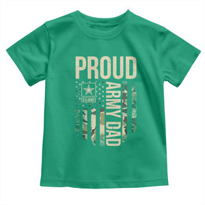 Proud Army Dad Camo American Flag Veteran Gift Toddler T Shirt