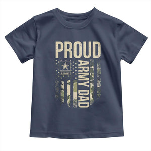 Proud Army Dad Camo American Flag Veteran Gift Toddler T Shirt