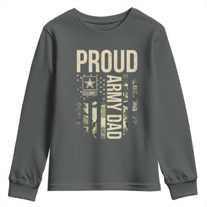 Proud Army Dad Camo American Flag Veteran Gift Youth Sweatshirt