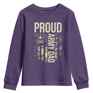 Proud Army Dad Camo American Flag Veteran Gift Youth Sweatshirt