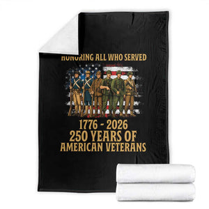 250 Years Anniversary Throw Blanket Patriotic USA Army Us Military