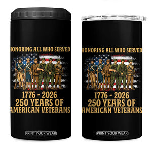 250 Years Anniversary 4 in 1 Can Cooler Tumbler Patriotic USA Army Us Military