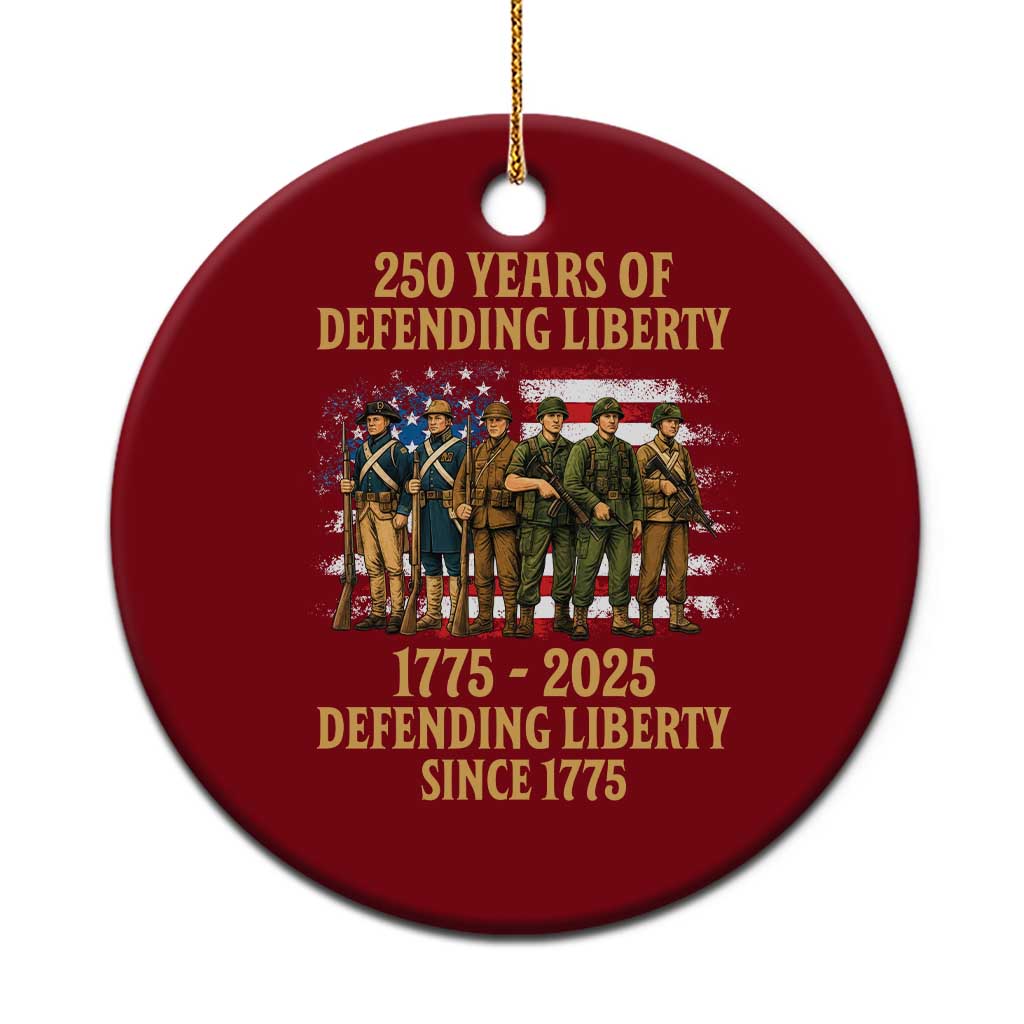 250 Years Anniversary Ceramic Ornament Patriotic USA Army Us Military