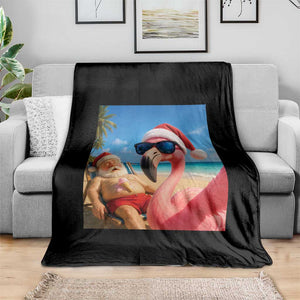 Funny Flamingo Beach Selfie Throw Blanket Christmas in July TS14 Print Your Wear