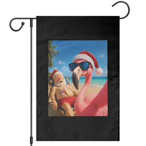Funny Flamingo Beach Selfie Garden Flag Christmas in July