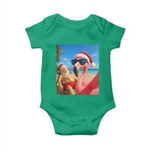 Funny Flamingo Beach Selfie Baby Onesie Christmas in July