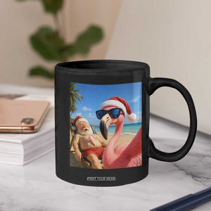 Funny Flamingo Beach Selfie Coffee Mug Christmas in July