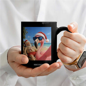 Funny Flamingo Beach Selfie Coffee Mug Christmas in July