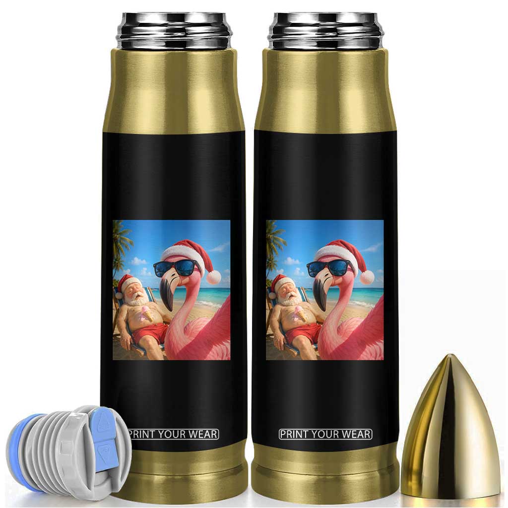 Funny Flamingo Beach Selfie Bullet Tumbler Christmas in July