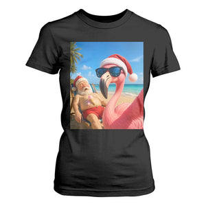 Funny Flamingo Beach Selfie T Shirt For Women Christmas in July