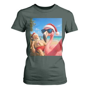 Funny Flamingo Beach Selfie T Shirt For Women Christmas in July