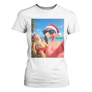 Funny Flamingo Beach Selfie T Shirt For Women Christmas in July
