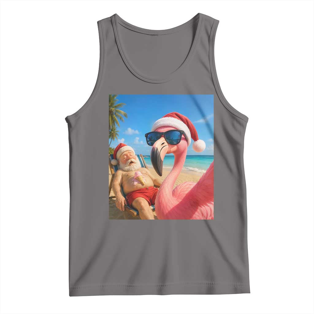 Funny Flamingo Beach Selfie Tank Top Christmas in July