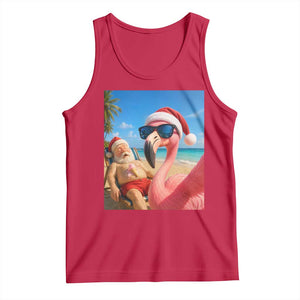 Funny Flamingo Beach Selfie Tank Top Christmas in July