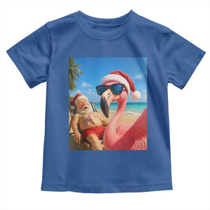 Funny Flamingo Beach Selfie Toddler T Shirt Christmas in July