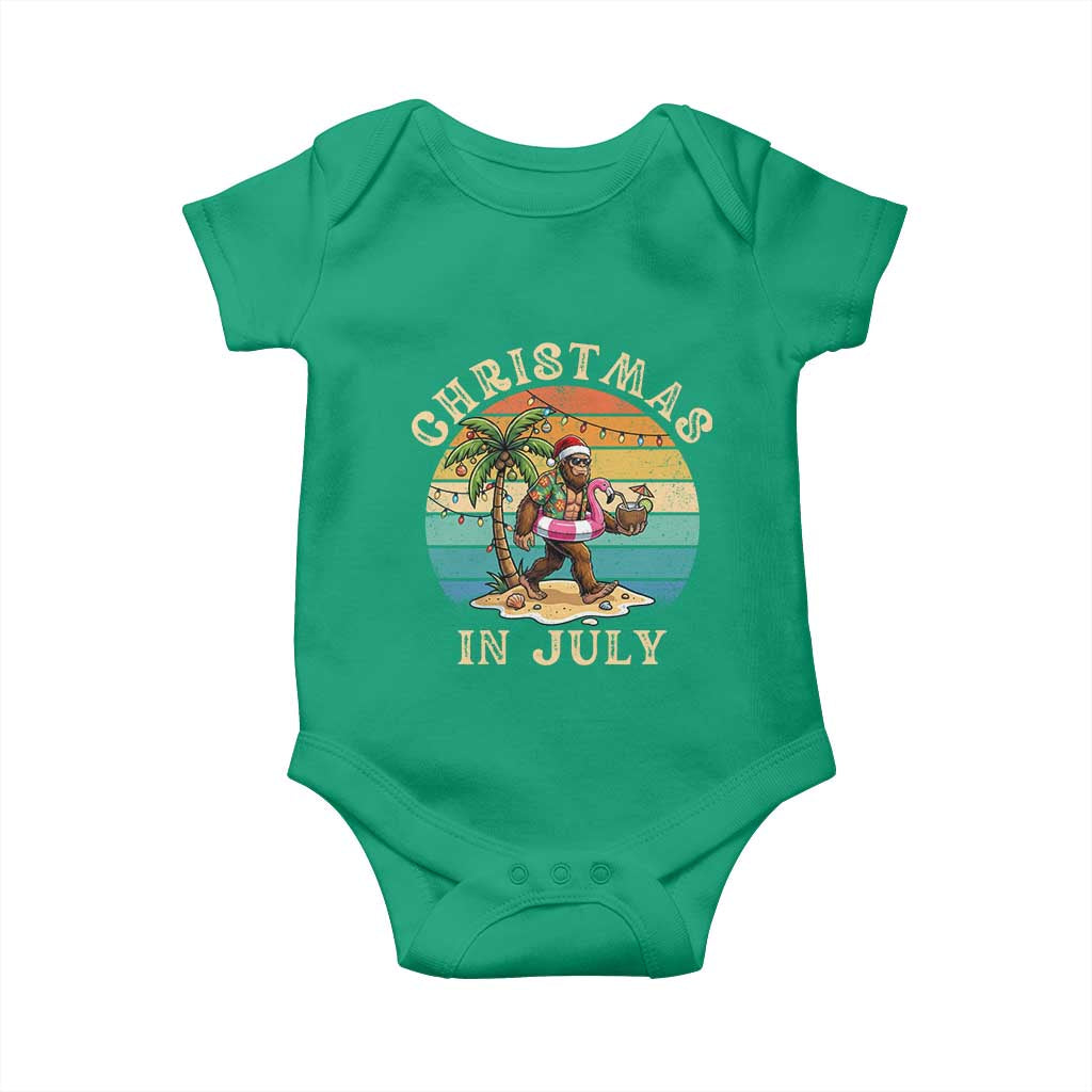 Funny Bigfoot Christmas In July Beach Vacation Baby Onesie